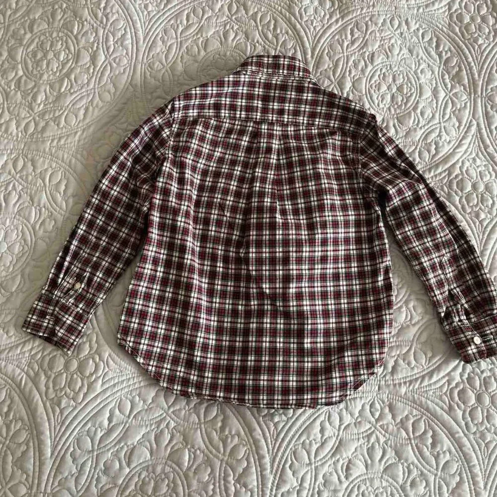 Children's button-down shirt for boys plaid Ralph Lauren size 4T, cotton